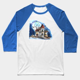 Halloween spooky House Baseball T-Shirt